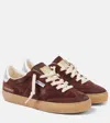 Golden Goose Soul-star Distressed Suede And Leather-trimmed Velvet Sneakers In Burgundy