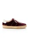Golden Goose Soul-star Distressed Suede And Leather-trimmed Velvet Sneakers In Burgundy