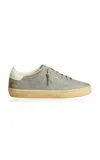 Golden Goose Soul-star Distressed Leather-trimmed Suede Sneakers In Grey