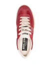 Golden Goose Soul-star Distressed Leather-trimmed Suede Sneakers In Red