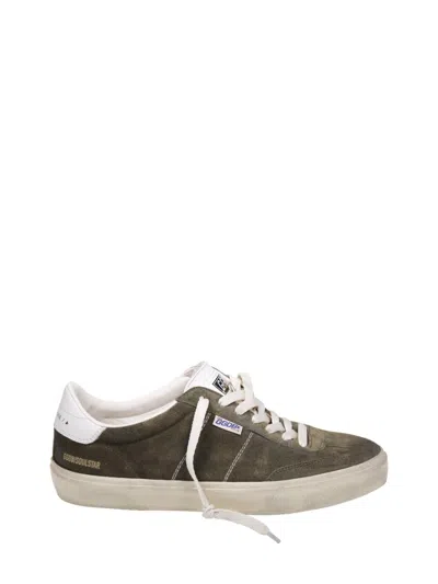 Golden Goose Soul-star Suede Upper Hf Leather Tongue Leather Heel In Green