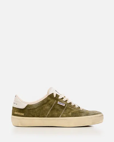 Golden Goose Soul-star Suede Upper Hf Leather Tongue Leather Heel In Green