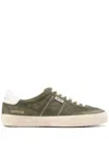 Golden Goose Low Top Sneakers In Calf Suede In Green