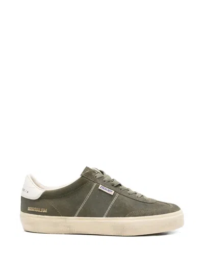 Golden Goose Soul-star Suede Upper Toe And Tongue Leather Heel Shoes In Green