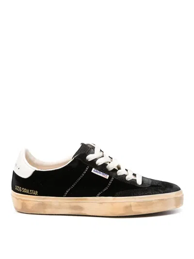 Golden Goose Velvet Upper Suede Hf Tongue Leather Heel In Black