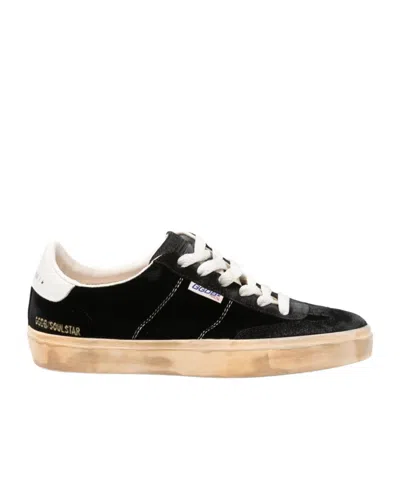 Golden Goose Soul-star Velvet Sneakers In Black