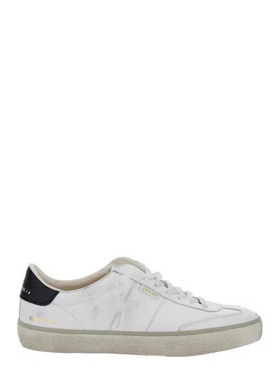 Golden Goose Soul-star White Low Top Sneakers With Logo Patch On The Tongue And Logo Lettering On The Rear In Lea