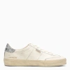 Golden Goose Soul Star Distressed Glittered Sneakers In White