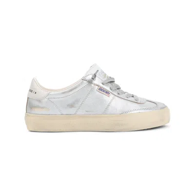 Golden Goose Soulstar Leather Sneakers In Silver