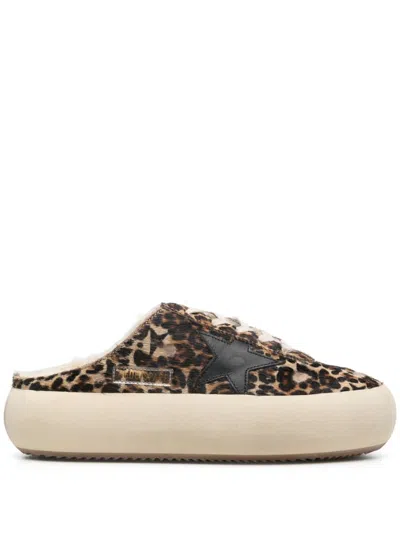 Golden Goose Space Sabot Sneakers In Braun