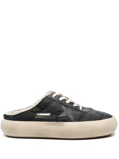 Golden Goose Space Sabot Nylon Upper Leather Star In Black