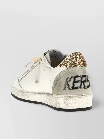 Golden Goose Sparkle Heel Low-top Star Patch Sneakers In White