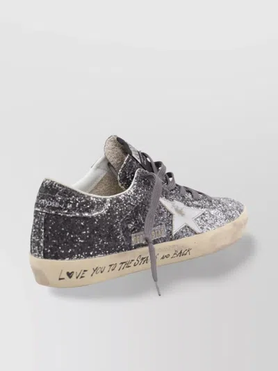Golden Goose Sparkling Low Top Sneakers With Star Emblem In Metallic