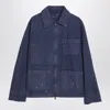 Golden Goose Distressed Denim Jacket In Navy