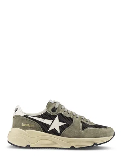 Golden Goose Sporty Sneakers With Suede Toe And Leather Accents In Green