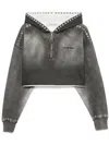 Golden Goose Spray-effect Cropped Sweatshirt In Grey