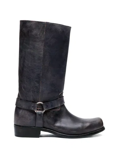 Golden Goose Square-toe Biker Boots In Black
