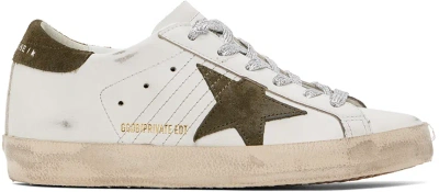 Golden Goose Ssense Exclusive White & Green Super-star Sneakers In Opt White/olive Nig
