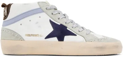 Golden Goose Ssense Exclusive White Mid Star Sneakers In White/dark Blue/ice/