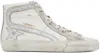 Golden Goose Ssense Exclusive White Slide Sneakers In Iridisent Glitter