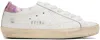 Golden Goose Ssense Exclusive White Super-star Sneakers In Pink Iridisent