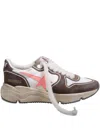Golden Goose Running Sole Net Upper Suede Toe Spur In Brown