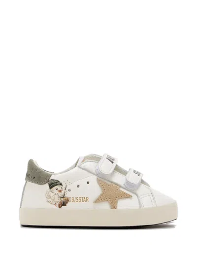 Golden Goose Kids' Star Appliqué Strap Trainers In White