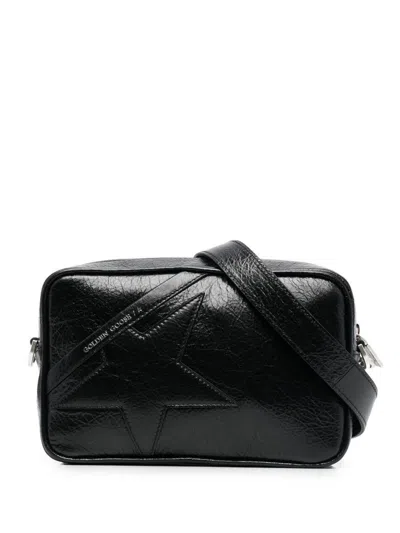 Golden Goose Star Bag Wrinkled Lamb Leather Body And Star In Black