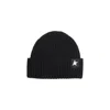 Golden Goose Mans Ribbed Black Wool Hat With Logo
