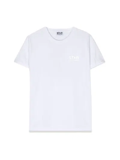 Golden Goose Kids' Star/ Boys T-shirt S/s Logo/ Big Star Printed In White