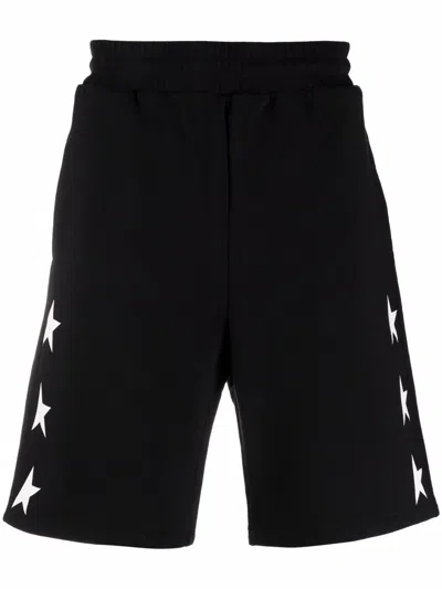 Golden Goose Star Cotton Shorts In Black