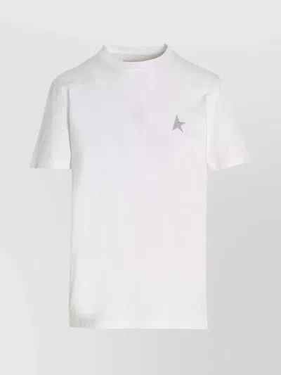 GOLDEN GOOSE STAR CREW NECK GLITTER SHORT SLEEVE TOP