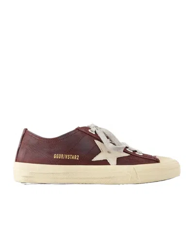 Golden Goose Star-decorated Low-cut Skate Shoes In Burgundy