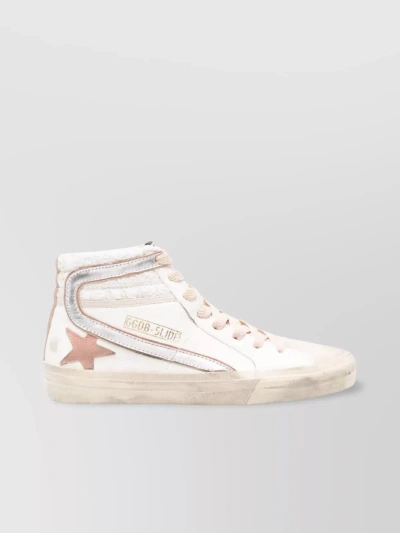 Golden Goose Star Distressed Leather Sneakers In White