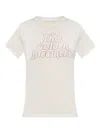 Golden Goose Viscose Blend T-shirt With Ribbed Crew Neck And Front Print In White