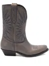 Golden Goose Star-embroidered Leather Boots In Gray