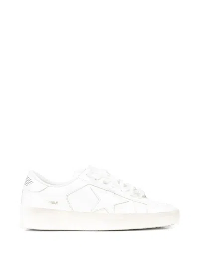 Golden Goose Low-top Sneakers With Star Panel And Vintage Detailing In White