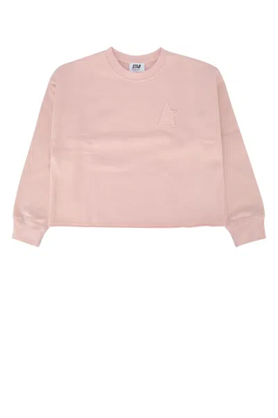 Golden Goose Kids' Star Girls Crewneck Crop In Pink
