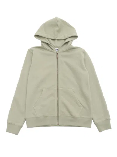 Golden Goose Kids' Star/ Girls Zipped Sweatshirt Hoodie/ Kangaroo Pocket/ Glitter Multistar Printed In Green