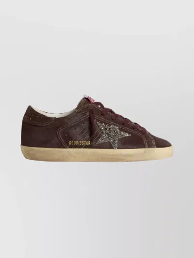 Golden Goose Star Glitter Sneakers Contrast Sole In Brown