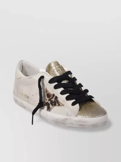 Golden Goose Star Glitter Toe And Tongue Leather Heel