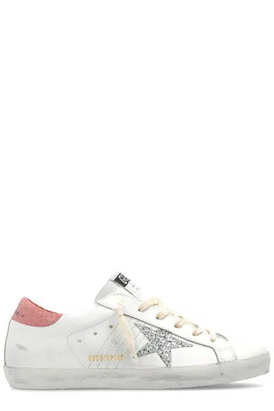 Golden Goose Star Glittered Low-top Sneakers In Bianco