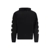 Golden Goose Cropped Black Hoodie With Star Graphics And Kangaroo Pocket In Black