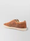 Golden Goose Star Journey Print Leather Sneakers In Brown