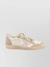 Golden Goose 'ballstar' White Low Top Sneakers With Glittered Star Patch On The Side And Glittered Heel With Logo In Multi