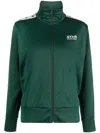 Golden Goose Star Zipped Track Jacket Denise Triacetate Logo Star Strip In Grün