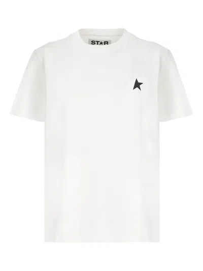 Golden Goose Logo Print Cotton T Shirt In White