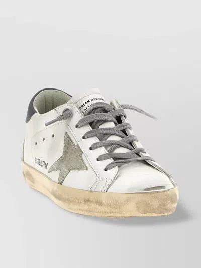 Golden Goose 'star' Low-top Distressed Sneakers With Star Detail In Metallic