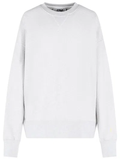 Golden Goose Vintage Grey Cotton Sweater In White