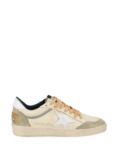 Golden Goose Ball Star Nappa Leather Sneakers With Suede Inserts And Crack Leather Star And Heel Tab In Multi